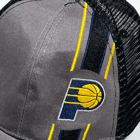 Main Gate Indiana Pacers NBA Basketball Snapback Trucker Hat Lucas Oil Gray - Picture 7 of 9